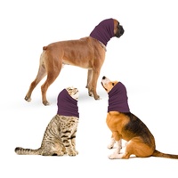 oUUoNNo Hundeschal für Hals- und Ohrenwärmer für Hunde, beruhigende Snood-Ohrabdeckungen für Haustiere zur Linderung und Pflege von Angstzuständen, Ohrenschützer für Hunde und Katzen (L, Violett)