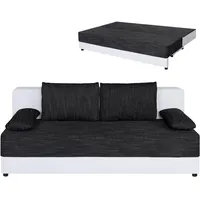 Boxspringsofa - weiß-schwarz - Dauerschläfer