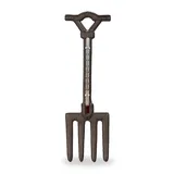 Relaxdays Außenthermometer Mistgabel Dunkelbraun,Rot,Schwarz