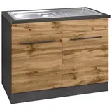 KOCHSTATION Spülenschrank »KS-Tulsa«, 100 cm breit, 2 Türen, Metallgriff, MDF Front, inkl. Einbauspüle,