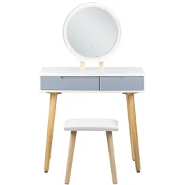 Beliani Schminktisch, mit Spiegel und Hocker JOSSELIN