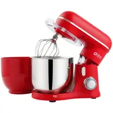 Kitchen in the box küchenmaschine, Zwei 3,5L Schüsseln, kleiner Knetmaschine, 10-Geschwindigkeits tragbarer, leichter Teigmaschine, mattes Rührmaschine mit Knethaken, Rührbesen und Schneebesen (Rot)