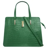 Cluty Henkeltasche, echt Leder, Made in Italy grün