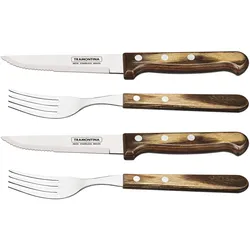 Tramontina Gaucho Steakbesteck-Set 2 Messer  2 Gabeln: Perfektes Duo für Fleisch...