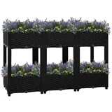 furnicato Hochbeet 120 x 40 x 71 cm Schwarz