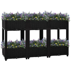 furnicato Hochbeet 120 x 40 x 71 cm Schwarz