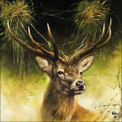Ambiente 20 Servietten Papier 33x33cm 3-lagig - hochwertige Einweg Papierservietten Hirsch Motiv Partyservietten Waldtiere Tischdeko rustikal Natur Herbst Jagd