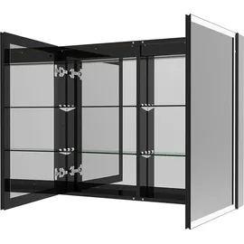 Home Deluxe EVE Spiegelschrank 100 x 80 x 0 cm Schwarz