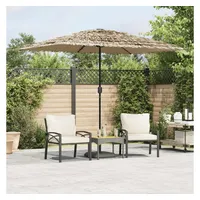 VidaXL Sonnenschirm mit LED und Stahlmast Braun 248x248x248 cm
