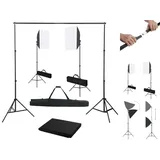 vidaXL Fotostudio-Set mit Softboxen und Hintergrundsystem