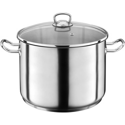Suppentopf GSW "Profi" Töpfe Gr. Ø 28 cm + Höhe 25,0 cm, silberfarben Suppentöpfe rostfrei, geeignet für die große Suppenküche., Induktion