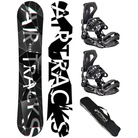 Airtracks Herren Snowboard Set Refractions Game + Bindung Master Größe L + SB schwarz 171 CM
