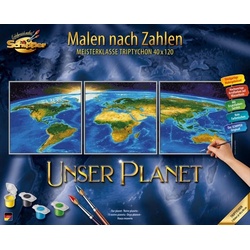 Schipper 609470855 - Malen nach Zahlen, Unser Planet, Triptychon, 40 x 120 cm