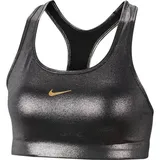 Nike Damen Sport-BH "Swoosh Icon Clash", BLACK/BLACK/METALLIC SILVER, XS