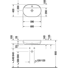 Duravit Luv Aufsatzwaschtisch 60 x 40 cm weiß/weiß 0380600000