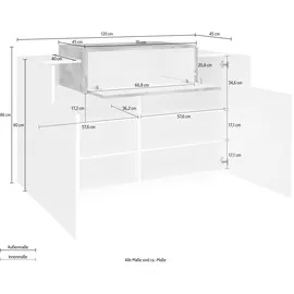 Inosign Schuhschrank INOSIGN "Coro" Schränke Gr. B/H/T: 120 cm x 86 cm x 45 cm, 2 St., weiß (weiß, ahorn) Schuhschränke