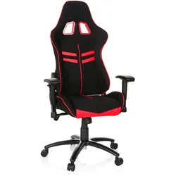 Gaming Stuhl / Bürostuhl LEAGUE PRO I Stoff / Kunstleder schwarz / rot hjh OFFICE