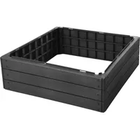 Progarden Beetumrandung Anthrazit, Holzoptik, erweiterbar, 75x75x25cm, Beetkante, Kunststoff schwarz