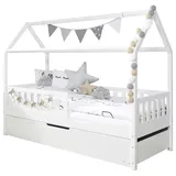 Livetastic Hausbett Traumhaus 90 x 200 cm Kiefer massiv weiß