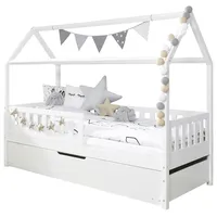 Livetastic Hausbett Traumhaus 90 x 200 cm Kiefer massiv weiß