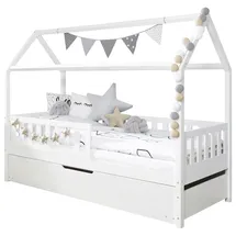 Livetastic Hausbett Traumhaus 90 x 200 cm Kiefer massiv weiß