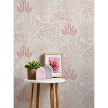 Living Walls Vliestapete LIVING WALLS "Famous Garden Blumen-Tapete Mustertapete Blümchen Blume", bunt (weiß,taupe,rosa), B:0,53m H:0,02m L:10,05m, Vlies, Tapeten, Vliestapete floral für Schlafzimmer Küche Wohnzimmer Blumen Design