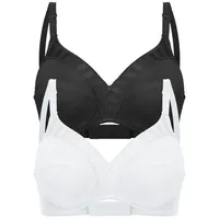 FELINA 2er Pack BH ohne Bügel in schwarz weiss
