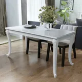 vidaXL Esstisch 116 x 66 x 76 cm Hochglanz Wei? - Weiß