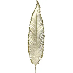 Farn Blatt 79cm Kunststoff mit Glitzer Tropische Kunstblätter Kunstpflanzen Blätter Deko Tischdeko Hochzeitsdeko Dekopflanzen Pflanzendeko gold