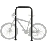 Mendler Fahrradbügel HWC-N42, Fahrradständer Anlehnbügel Bügel Absperrung, In-/Outdoor Stahl pulverbeschichtet 120x70x12cm - Schwarz