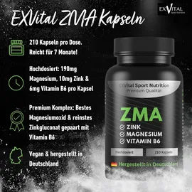 Exvital ZMA Caps Magnesium, Zink & Vitamin B6 Komplex Kapseln 210 St.
