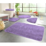 Badematte »Chaozhou«, Höhe 20 mm, rutschhemmend beschichtet, fußbodenheizungsgeeignet, Uni Farben, waschbar, rechteckig, rund (Ø 90 cm), 1 St., Kunstfaser, lila (flieder) Einfarbige Badematten