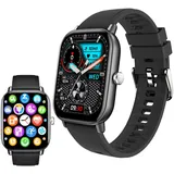 LQWELL Smartwatch Schlafmonitor für Damen Herren Smartwatch (5.1 cm/2.01 Zoll Full-Touch Zoll) mit Bluetooth-Anrufen, IP68 wasserdichte Fitnessuhr