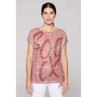 Soccx Damen Layer-Mesh-Shirt mit Print und Top, 2-teilig Beachy