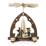 Müller Kleinkunst GmbH Seiffen Müller Erzgebirge Pyramide Waldleute Spanbaum natur 22x15x28cm