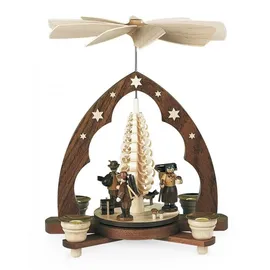 Müller Kleinkunst GmbH Seiffen Müller Erzgebirge Pyramide Waldleute Spanbaum natur 22x15x28cm