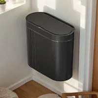 Intelligenter Wandabfalleimer Mit Infrarot-induktionsdeckel, Schnell Reagierendem Sensor, Batteriebetrieben, Schwarz.