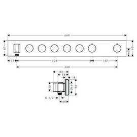 Hansgrohe ShowerSolutions Thermostatmodul Select Unterputz für 5 Verbraucher Chrom 18358000