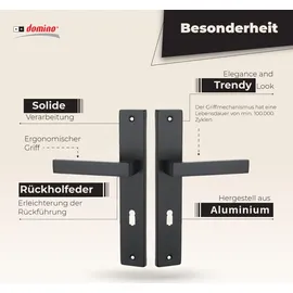 Domino Qubik Langschildgarnitur schwarz 72