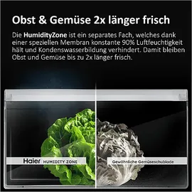 Haier HSW79F18DIPT SBS Serie 7 Side-by-Side (601 l, 1775 mm hoch, Schwarz)