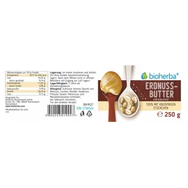 Bioherba Erdnussbutter Crunchy mit knusprigen Stückchen 250 g
