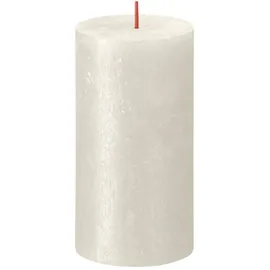 Bolsius Rustikale Stumpenkerzen Shimmer 4 St. 130x68 mm weiß