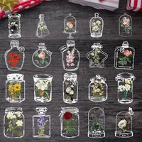 SLTAXAR 80 Stück Transparent Trockenblumen Lesezeichen Transparente Lesezeichen Getrocknete Blumen Durchsichtig Lesezeichen DIY set Blumen Glaswaren Aufkleber Bookmark für selbstgemachte Lesezeichen