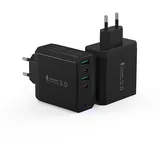 USB C Ladegerät 2er-Pack, 50W Schnellladegerät 4 Port USBC Netzteil Mehrfach mit PD 25W und QC 18W, Handy Adapter Ladeadapter Ladestecker Stecker für iPhone 15 Pro Max 14 Plus 13 12 11 SE XR XS 8