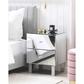 Beliani Nachtschrank Nesle 48 x 60 x 60 cm Silber