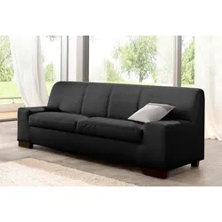 3-Sitzer DOMO COLLECTION "Norma zeitlos, kubisch und elegant, komfortabel, flache Armlehnen", schwarz, B:212cm H:74cm T:85cm, Sofas