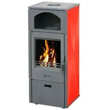 EEK A+ Kaminofen Plamen Laguna rot mit Herdplatte - 8kW - Rot