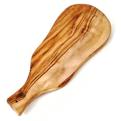 Käse- oder Schinkenbrett aus Olivenholz, - Standard länglich mit Griff 35 cm