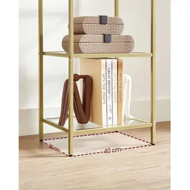 VASAGLE Bücherregal 40 x 30 x 124,5 cm Gold