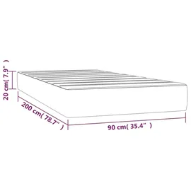 vidaXL Taschenfederkernmatratze Grau 90 x 200 cm H3